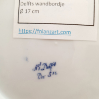 Delfts wandbordje
